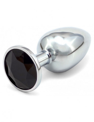 Anální kovový kolík s krystalem - černý