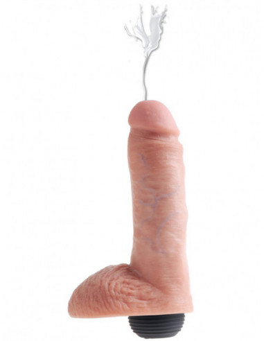 Stříkací realistické dildo s varlaty King Cock 8" - Pipedream