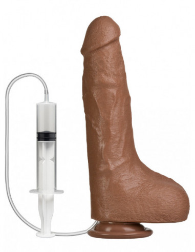 Stříkací realistické dildo BUST IT - Doc Johnson (hnědé)