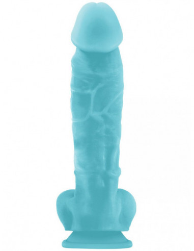 Realistické dildo Firefly 8", modré - svítí ve tmě