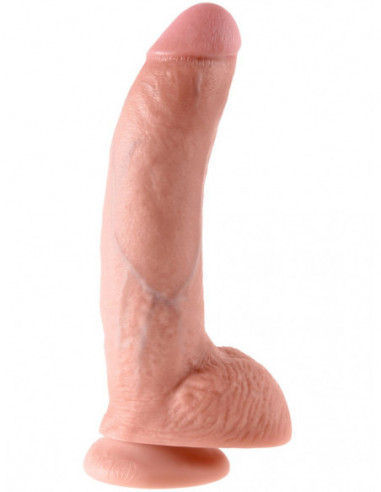 Realistické dildo s varlaty a přísavkou King Cock 9" - Pipedream