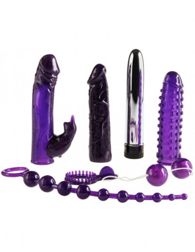 Sada erotických pomůcek Imperial Rabbit Kit Dark Purple - TOYJOY (7 ks)