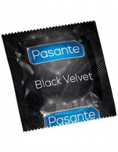 Kondom Pasante Black velvet, černý - 1 ks