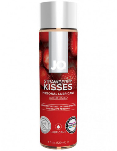 Ochucený lubrikační gel H2O STRAWBERRY KISSES (jahoda) - System JO (120 ml)