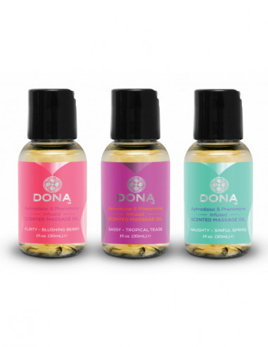 Dárková sada masážních olejů DONA Let Me Touch You - 3x 30 ml