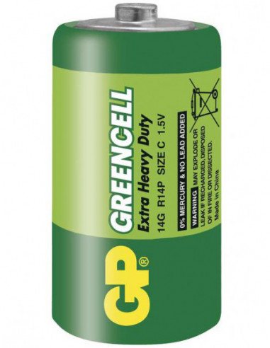 Baterie C, R14 GP Greencell (zinkochloridová)