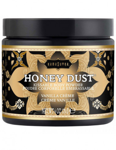 Slíbatelný tělový pudr Honey Dust Vanilla Crème - Kama Sutra, 170 g