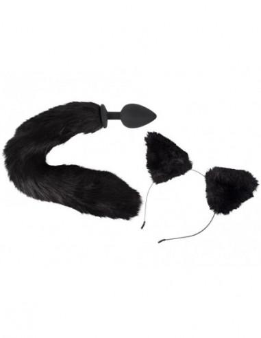 Pet Play Kit - anální kolík s ocasem a čelenka s ušima Bad Kitty