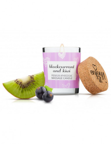 Afrodiziakální masážní svíčka Enjoy it! Blackcurrant and Kiwi - Magnetifico (70 ml)