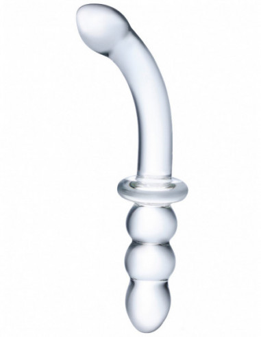 Oboustranné dildo ze skla G-Spot 8" Ribbed - Gläs