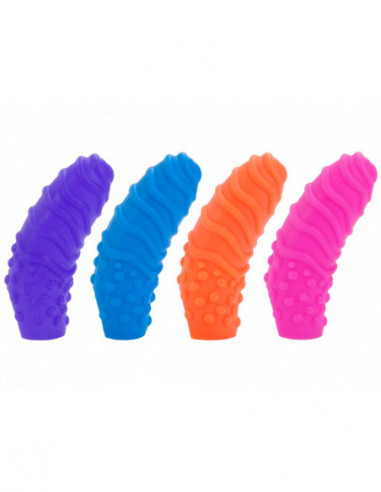 Stimulační návleky na prsty Silicone Finger Swirls - 4 ks