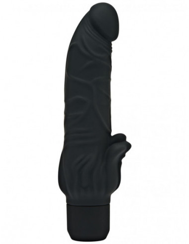 Realistický vibrátor s výstupkem na klitoris Get Real Classic Stim - TOYJOY (černý)