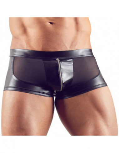Boxerky se zipem a průsvitnými vsadkami (wetlook styl) - Svenjoyment