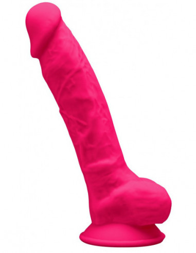 Růžové realistické dildo SILEXD Model 1 - z paměťového silikonu