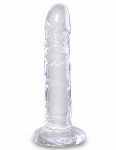 Transparentní realistické dildo s přísavkou King Cock Clear 6" - Pipedream