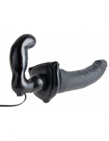 Samodržící připínací penis s vibracemi Deluxe Vibrating Penetrix Strap-On - Pipedream