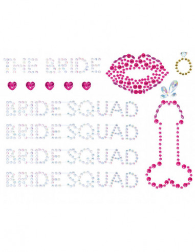 Samolepicí ozdoby na tělo Bride Squad - Leg Avenue