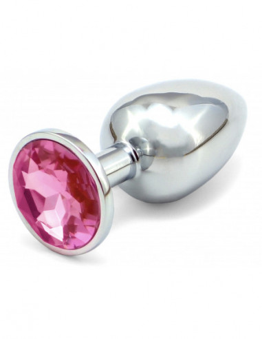 Anální kovový kolík s krystalem - světle růžový