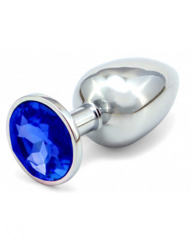 Anální kovový kolík s krystalem - tmavě modrý