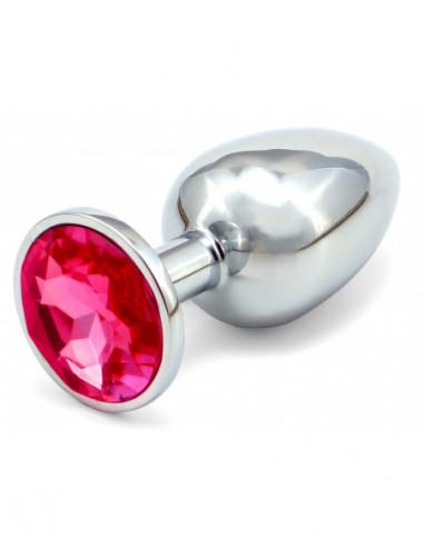 Anální kovový kolík s krystalem - tmavě růžový